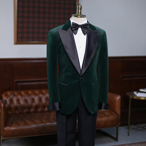 Gothic Green Velvet Suit – Inspired by Formal Suit Blazers for Men Plus Size